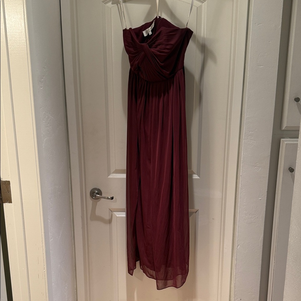 David's Bridal Rich Burgundy Dress